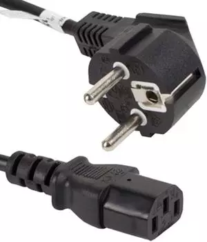 Lanberg Stromkabel CEE 7/7 (E/F) abgewinkelter Stecker auf IEC C13, 1,8m (CA-C13C-11CC-0018-BK)