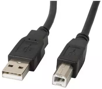 Lanberg USB 2.0 Kabel USB-A auf USB-B, vergoldet, 0,5m (CA-USBA-10CC-0005-BK)