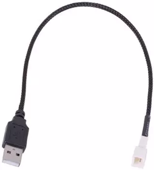 Phobya Adapter USB (5V) auf 3-Pin L&uuml;fter 30cm, schwarz (81132)
