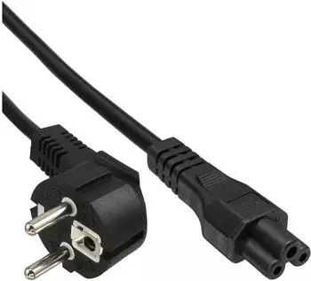 InLine Netzkabel CEE 7/7 gewinkelt auf IEC 60320 C5, 2m (16657D)