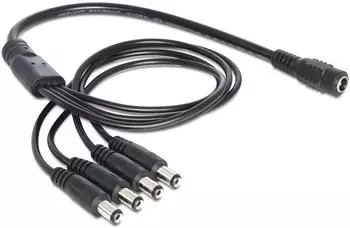 DeLock Strom-Splitter DC 5,5x2,1mm 1x auf 4x, 50cm, schwarz (83287)