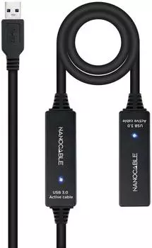 Nanocable USB 3.0 Verl&auml;ngerungskabel mit Verst&auml;rker, Typ A Stecker/Buchse, 10m (10.01.0312)