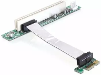 DeLock Riser Karte PCI Express x1 > PCI 32Bit 5V mit flexiblem Kabel (41856)