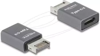 DeLock Adapter USB 10Gbps Typ-E Key A Stecker zu Typ-C Buchse, Metall (67234)