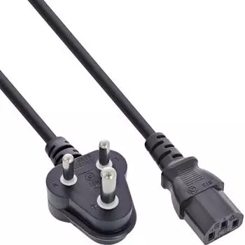 InLine Netzkabel S&uuml;dafrika Typ D (BS 546) auf C13, 5A, 1,8m (16652R)