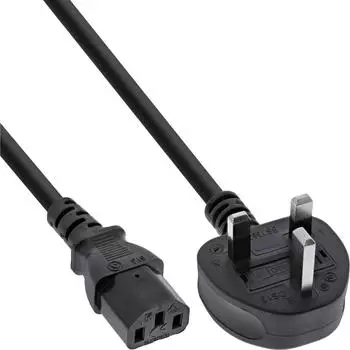 InLine Netzkabel England BS 1363 auf Kaltger&auml;testecker C13, 3m (16653P)