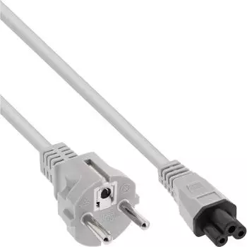 InLine Netzkabel f&uuml;r Notebook, CEE 7/7 auf IEC 60320 C5, grau, 1,8m (16656A)