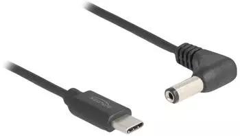 DeLock USB-C auf DC 5,5x2,1mm Stromkabel, gewinkelt, 1,5m, schwarz (85398)
