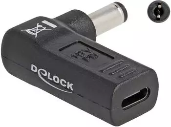 DeLock Adapter USB-C Buchse zu 5,5x2,1mm Stecker 90&deg; gewinkelt (60010)