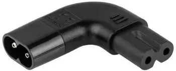 Kabelmeister SKA-0871S Netzadapter C8 auf C7, abgewinkelt, schwarz (SKA-0871S)