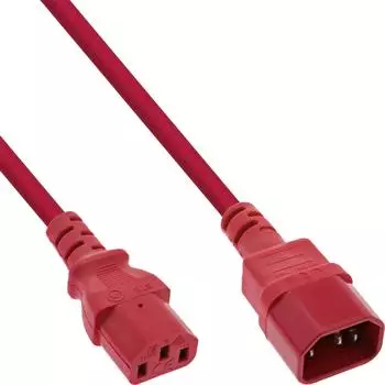 InLine Kaltger&auml;teverl&auml;ngerung C13 auf C14, rot, 0,75m (16507R)