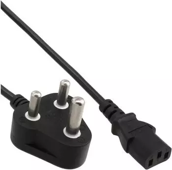 InLine Netzkabel S&uuml;dafrika Typ M auf C13, 10A, 1,8m (16652L)