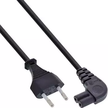 InLine Netzkabel Netzstecker auf Euro 8 C7, gewinkelt, 3,0m (16653X)