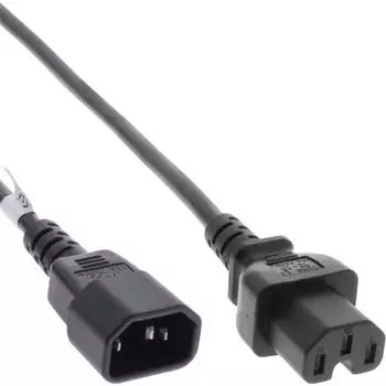 InLine Netzkabelverl&auml;ngerung C15 auf C14, 1m, schwarz (16811A)