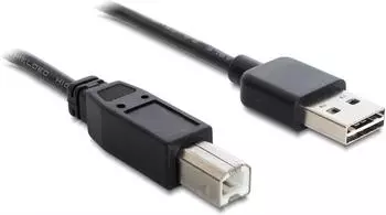 DeLock Easy-USB 2.0 Kabel Typ-A zu Typ-B, 5m, schwarz (85553)