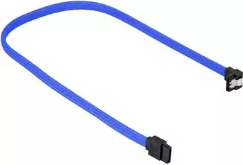 Sharkoon SATA III Kabel 90&deg; sleeve blau, 45cm