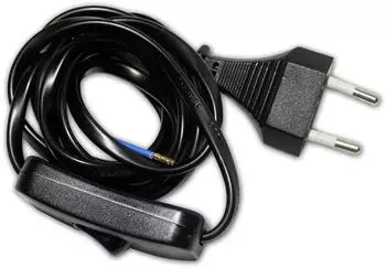 Goobay Netzkabel mit Schnurschalter, Euro-Stecker, offenes Ende, 1,5m, schwarz (51350)