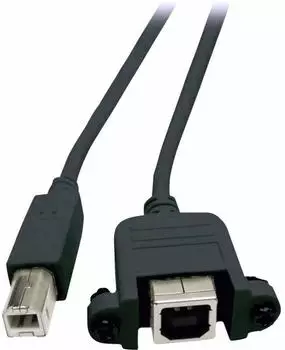 EFB-Elektronik USB 2.0 Verl&auml;ngerungskabel Typ B, Stecker auf Einbaubuchse, 1,0m, schwarz (K5293SW.1V2)
