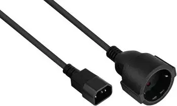 Kabelmeister Netzkabel C14-Koppler auf Schutzkontakt-Buchse, 1m, schwarz (SK1402-S010)