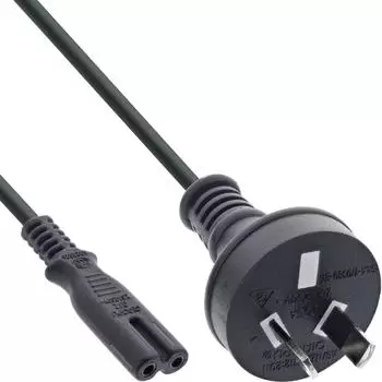 InLine Netzkabel Netzstecker Australien/Argentinien auf Euro 8 C7 Buchse, 1,8m (16654B)