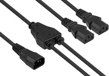 Kabelmeister Y-Kaltger&auml;teverl&auml;ngerung C14 auf 2x C13, schwarz, 0,3m (SK1436-S003)