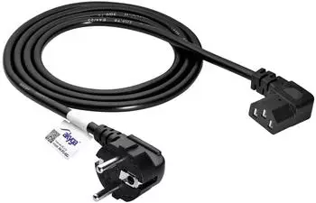 Akyga AK-PC-02C Netzkabel gewinkelt IEC C13 1,5m schwarz (AK-PC-02C)
