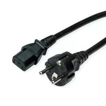 Roline Netzkabel IEC-Buchse & CEE7/7-Stecker gerade, schwarz, 1,8m (19.08.1024)