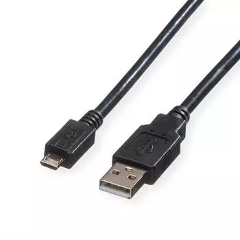 Roline USB 2.0 Kabel USB-A auf Micro-USB Typ B, 0,80m, schwarz (11.02.8754)