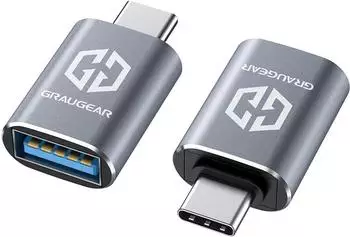 Graugear USB-A auf USB-C Adapter, doppelseitig, USB 3.2 Gen 2, 10Gbit/s, 2er-Pack (G-AD-ATC-10G-2)