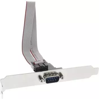 InLine Serielles Slotblech, 9-pol Stecker an 10-pol Buchsenleiste, 1:1, 0,6m (33208B)