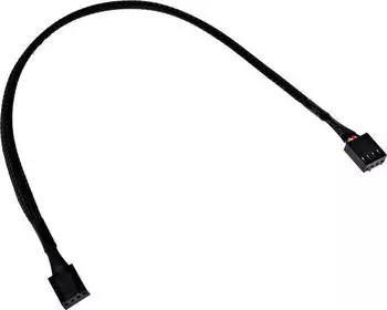 Phobya 4-Pin PWM Verl&auml;ngerungskabel Stecker auf Stecker 30cm, schwarz (1012290)