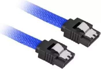 Sharkoon SATA III Kabel, Sleeve, blau, 30cm