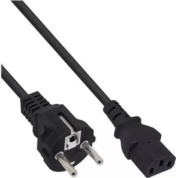 InLine Netzkabel Schutzkontakt auf Kaltger&auml;testecker C13, 0,3m, schwarz (16651N)