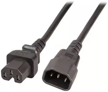 EFB-Elektronik Warmger&auml;teverl&auml;ngerung C14 180&deg; - C15 180&deg;, schwarz, 2m (EK585.2V2)