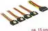 DeLock SATA Stromkabel 15-Pin Stecker auf 4x SATA 15-Pin Buchse, 15cm (60156)