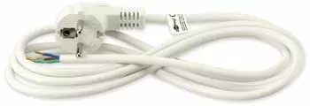 Goobay Schutzkontakt-Netzkabel 90&deg; gewinkelt, offen, 2m, wei&szlig; (93311)