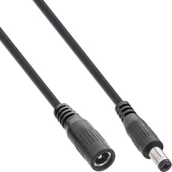 InLine DC-Verl&auml;ngerungskabel Stecker/Buchse 5,5x2,1mm schwarz 2m (26802B)