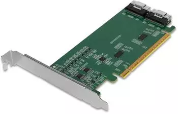 Icy Dock EXLink PCIe 4.0 x16 NVMe Adapterkarte 2x SlimSAS 8i (SFF-8654) mit Redriver (MB308A)