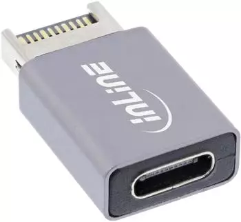 InLine USB 3.2 Adapter intern, USB-E Frontpanel Stecker zu USB-C Buchse (33446P)