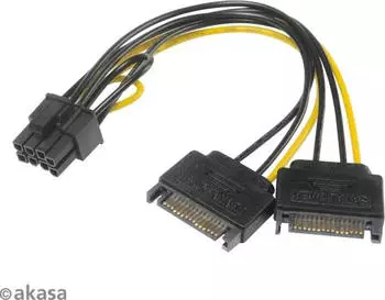 Akasa AK-CBPW19-15 2x SATA auf 8-Pin PCIe 2.0 Netzteiladapterkabel (AK-CBPW19-15)