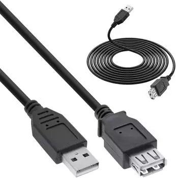 InLine USB 2.0 Verl&auml;ngerungskabel Typ A, schwarz, 2m (34602B)