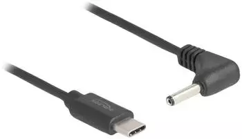 DeLock USB-C auf DC 3,5x1,35mm Stromkabel gewinkelt 1,5m schwarz (85393)