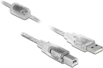DeLock USB-Kabel Typ A auf Typ B, 1,5m, transparent (83893)