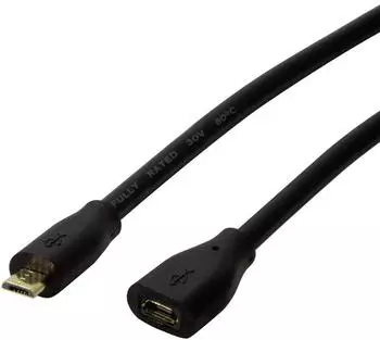 LogiLink USB 2.0 Verl&auml;ngerungskabel Micro-B 1m (CU0121)