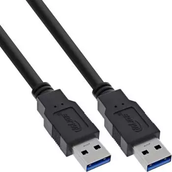 InLine USB 3.2 Gen.1 Kabel, Typ-A an Typ-A, schwarz, 3m (35230)