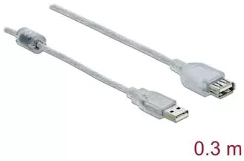 DeLock USB 2.0 Verl&auml;ngerungskabel Typ-A/A 0,3m (82244)