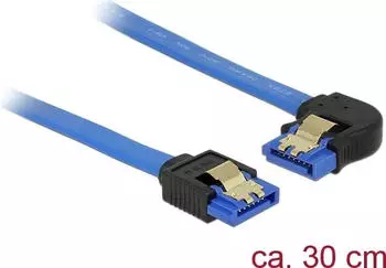 DeLock SATA-Kabel Serial ATA 150/300/600 links gewinkelt/gerade 30cm, blau (84984)