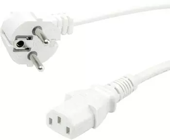 Value Netzkabel CEE 7/7 auf IEC 60320 C13, gerade, wei&szlig;, 0,6m (19.99.1016)