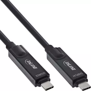 InLine USB 3.2 Gen.2 AOC Kabel USB-C, 8K@60Hz, 60W, schwarz (35799I)