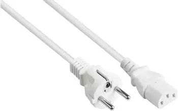 Good Connections Netzkabel CEE 7/7 (Typ E+F) auf C13, wei&szlig;, 0,75mm&sup2;, 1,8m (P0030-W018)